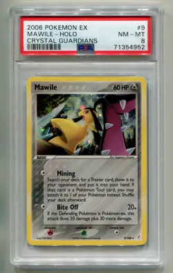 2006 POKEMON EX CRYSTAL GUARDIANS MAWILE #9/100 RARE HOLO FOIL PSA 8 P1 - Image 1