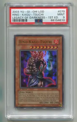 YU-GI-OH LEGACY OF DARKNESS HINO-KAGU-TSUCHI LOD-070 1ST EDITION HOLO PSA 9 P1 - Image 1