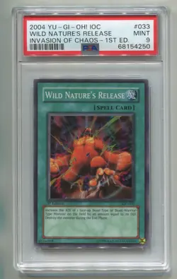 2004 YU-GI-OH INVASION OF CHAOS WILD NATURE'S RELEASE IOC-033 1ST HOLO PSA 9 P1 - Image 1