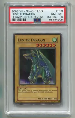 YU-GI-OH LEGACY OF DARKNESS LUSTER DRAGON LOD-050 1ST EDITION SR HOLO PSA 8 P1 - Image 1