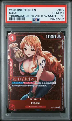 2023 ONE PIECE PROMOS TOURNAMENT PACK VOL.3-WINNER #007 NAMI PSA 10 - Image 1