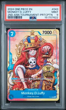 2024 ONE PIECE PROMOS TOURNAMENT-PARTICIPATION #043 MONKEY D. LUFFY PSA 9 - Image 1