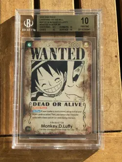 (1) BGS/PSA Gold 10 One Piece Monkey D. Luffy WANTED POSTER OP13 Alternate Art - Image 1