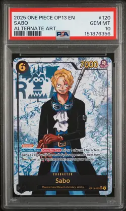 2025 ONE PIECE OP13-CARRYING ON HIS WILL ALTERNATE ART #120 SABO PSA 10 - Image 1