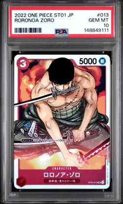 2022 ONE PIECE JAPANESE STARTER DECK ST01-STRAW HAT CREW RORONOA ZORO PSA 10 - Image 1