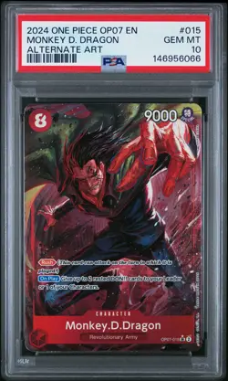 2024 ONE PIECE OP07-500 YEARS IN THE FUTURE ALT ART #015 MONKEY D. DRAGON PSA 10 - Image 1