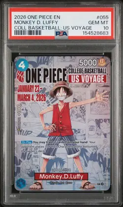 2026 ONE PIECE PROMOS COLLEGE BASKETBALL: US VOYAGE MONKEY D. LUFFY PSA 10 - Image 1
