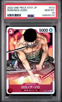 2022 ONE PIECE JAPANESE STARTER DECK ST01-STRAW HAT CREW RORONOA ZORO PSA 10 - Image 1