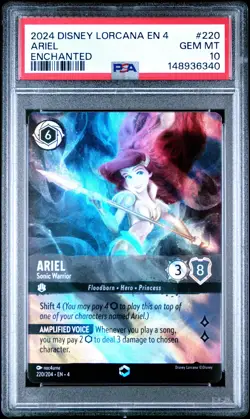 2024 DISNEY LORCANA EN 4-URSULA'S RETURN ENCHANTED ARIEL - SONIC WARRIOR PSA 10 - Image 1
