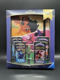 TCG Disney Lorcana Portfolio Bundle 4 Booster Packs & Portfolio First Chapter - Image 1