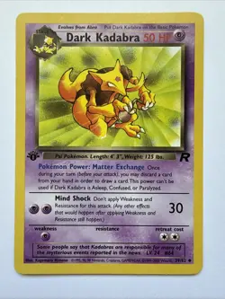 Pokemon TCG Dark Kadabra Card 39/82 Team Rocket 1st Edition New - Image 1