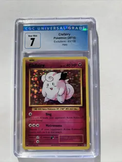 CGC NM 7 Clefairy 63/108 Evolutions Set Holo Pokemon Card - Image 1