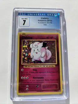CGC NM 7 Clefairy 63/108 Evolutions Set Holo Pokemon Card - Image 2