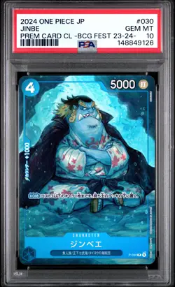 2024 ONE PIECE JAPANESE BANDAI CARD GAMES FEST 23 #030 JINBE PSA 10 - Image 1