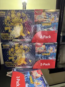 4 x Pokemon TCG Surging Sparks ETB + Booster Bundle Costco 2-Pack Sealed - Image 3