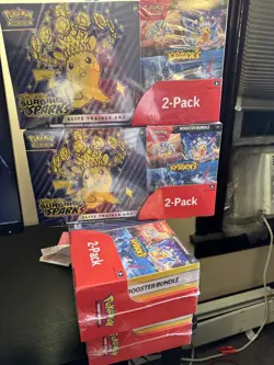 4 x Pokemon TCG Surging Sparks ETB + Booster Bundle Costco 2-Pack Sealed - Image 4