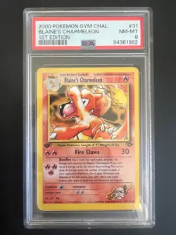 Pokemon TCG Blaine's Charmeleon 31/132 Gym Challenge 1st Edition PSA 8 - Image 1