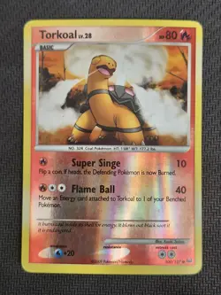 Pokemon Torkoal 100/127 Reverse Holo Platinum Base Set - Image 1