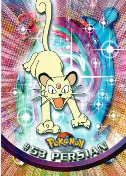 Pokemon #53 Persian Card Blue Logo Topps - Image 1
