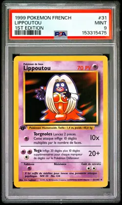 1999 POKEMON FRENCH 1ST EDITION #31 LIPPOUTOU PSA 9 - Image 1