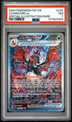 2024 POKEMON PALDEAN FATES SPECIAL ILLUSTRATION RARE #234 CHARIZARD EX PSA 7 - Image 1