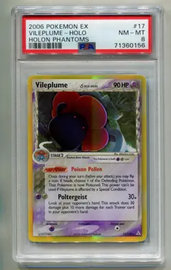 2006 POKEMON EX HOLON PHANTOMS VILEPLUME #17/110 RARE HOLO FOIL PSA 8 P1 - Image 1