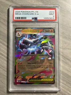 2025 Pokemon Mega Charizard X ex 013/094 Phantasmal Flames PSA 9 - Image 1