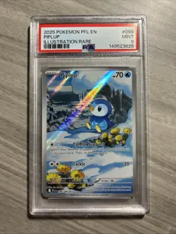 2025 Pokemon TCG Piplup Illustration Rare 098/094 Phantasmal Flames PSA 9 - Image 1