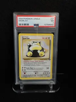 Pokemon TCG Snorlax 27/64 Jungle Rare Regular Unlimited 90 HP PSA 7 vintage - Image 1