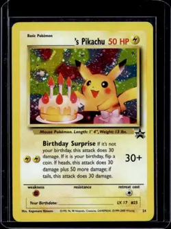1999 Pokemon Wizards Black Star Promos _____'s Pikachu #24 - Image 1