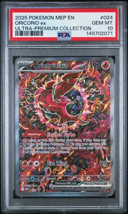 2025 POKEMON MEP EN-ME BLACK STAR PROMO #024 ORICORIO EX PSA 10 - Image 1