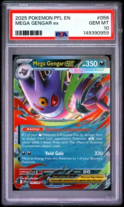 2025 POKEMON PFL EN-PHANTASMAL FLAMES #056 MEGA GENGAR EX PSA 10 - Image 1