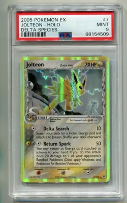 2005 POKEMON EX DELTA SPECIES JOLTEON #7/113 RARE HOLO FOIL PSA 9 P1 - Image 1