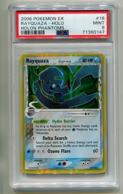 2006 POKEMON EX HOLON PHANTOMS RAYQUAZA #16/110 RARE HOLO FOIL PSA 9 P1 - Image 1