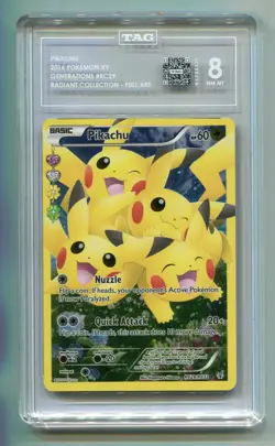 2016 POKEMON XY GENERATIONS RADIANT COLLECTION PIKACHU RC29/RC32 FA HOLO TAG 8 - Image 1