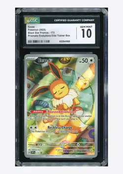 Pokemon CGC 10 GEM Eevee Promo 2025 #173 SVP Prismatic Evolutions ETB English - Image 1