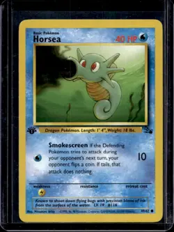 1999 Pokemon Fossil 1st Edition Horsea #49/62 - Image 1