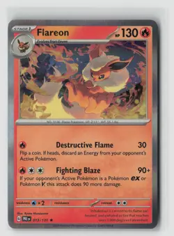 Flareon #013/131 Sv Prismatic Evolutions Holo Rare Pokemon TCG NM - Image 1