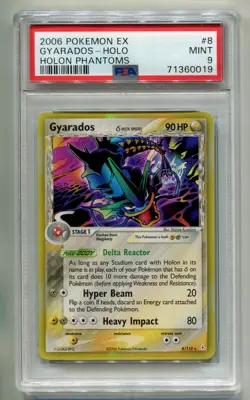 2006 POKEMON EX HOLON PHANTOMS GYARADOS #8/110 RARE HOLO FOIL PSA 9 P1 - Image 1