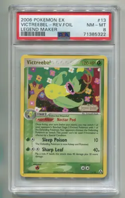 2006 POKEMON EX LEGEND MAKER VICTREEBEL 13/92 REVERSE STAMPED HOLO FOIL PSA 8 P1 - Image 1