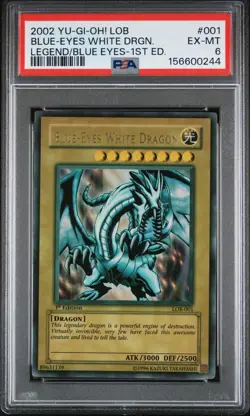 2002 YU-GI-OH! LOB-LEGEND OF BLUE EYES WHITE DRAGON BLUE-EYES WHITE DRAGON PSA 6 - Image 1