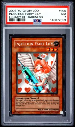 2003 YU-GI-OH! LOD-LEGACY OF DARKNESS #100 INJECTION FAIRY LILY PSA 7 - Image 1