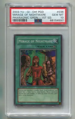 2003 YU-GI-OH PHARAONIC GUARDIAN MIRAGE OF NIGHTMARE PGD-036 1ST HOLO PSA 10 P1 - Image 1