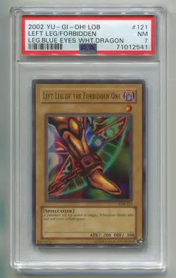 2002 YU-GI-OH BEWD EXODIA LEFT LEG OF FORBIDDEN ONE LOB-121 UNLIMITED PSA 7 P1 - Image 1