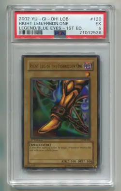 2002 YU-GI-OH BEWD EXODIA RIGHT LEG OF FORBIDDEN ONE LOB-120 1ST ED PSA 5 P1 - Image 1
