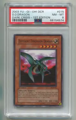2003 YU-GI-OH DARK CRISIS DIFFERENT DIMENSION DRAGON DCR-015 1ST HOLO PSA 8 P1 - Image 1