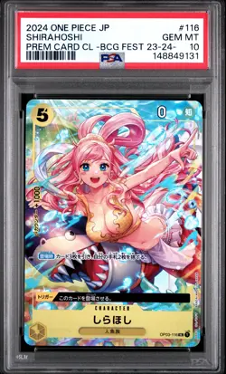2024 ONE PIECE JAPANESE BANDAI CARD GAMES FEST 23 #116 SHIRAHOSHI PSA 10 - Image 1