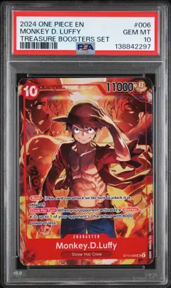 2024 ONE PIECE PROMOS TREASURE BOOSTERS SET #006 MONKEY D. LUFFY PSA 10 - Image 1