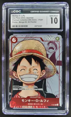2022 ONE PIECE JP MONKEY D. LUFFY PROMO MANGA ALT ART P-001 CGC 10 TL3 - Image 1