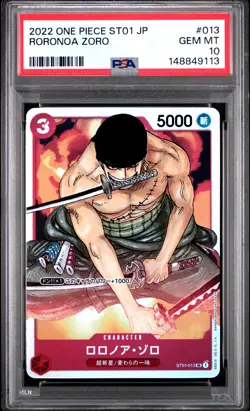 2022 ONE PIECE JAPANESE STARTER DECK ST01-STRAW HAT CREW RORONOA ZORO PSA 10 - Image 1